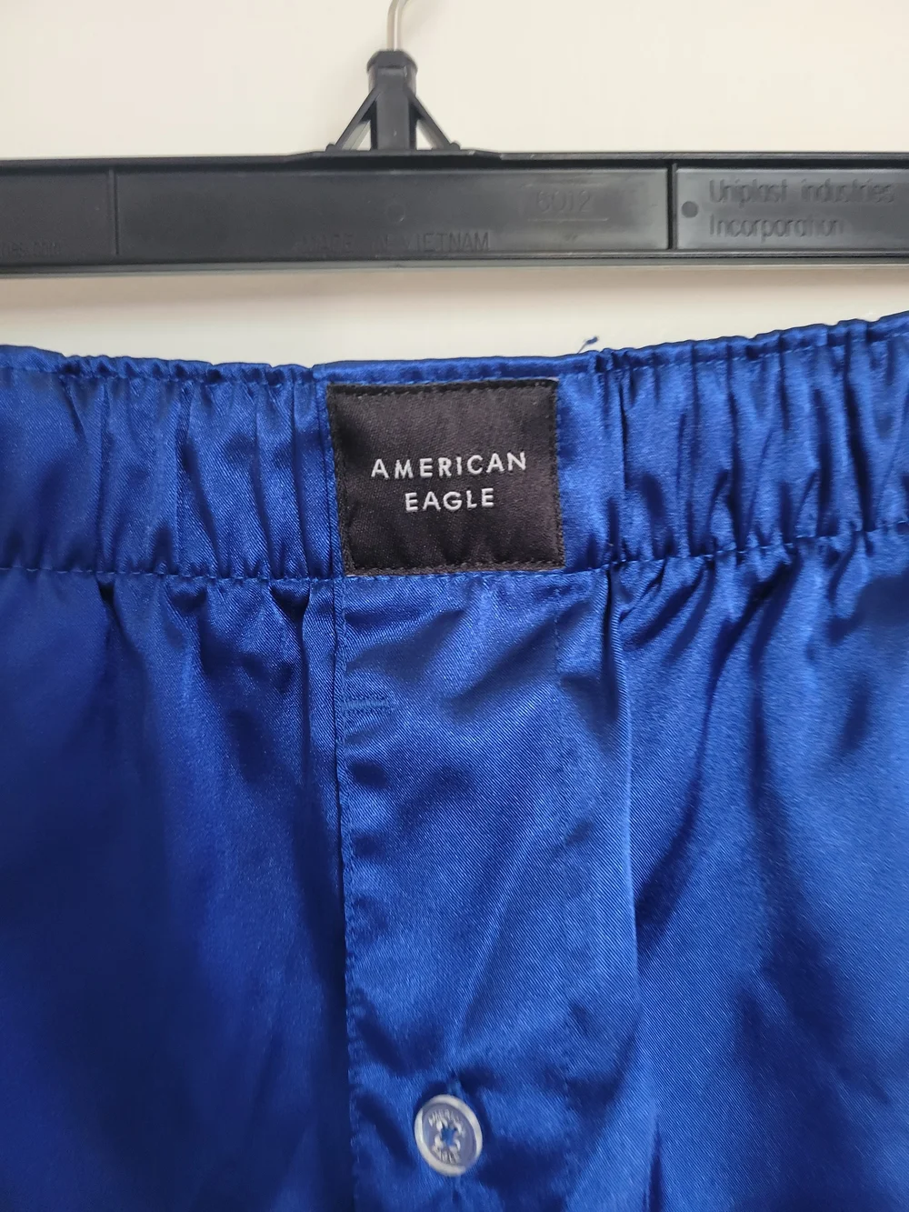 American Eagle Outfitters Men's Blue Satin Pocket Boxer shorts